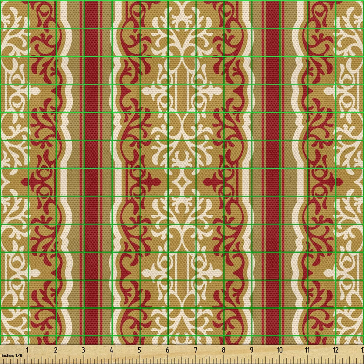 Orient Fabric by The Yard, Ruby Pale Coffee Cream Decorative Fabric M58694