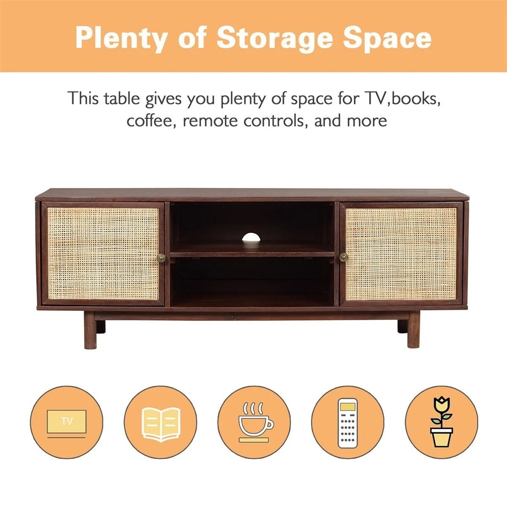 55" Solid Wood TV Stand Cabinet Media Console V816437