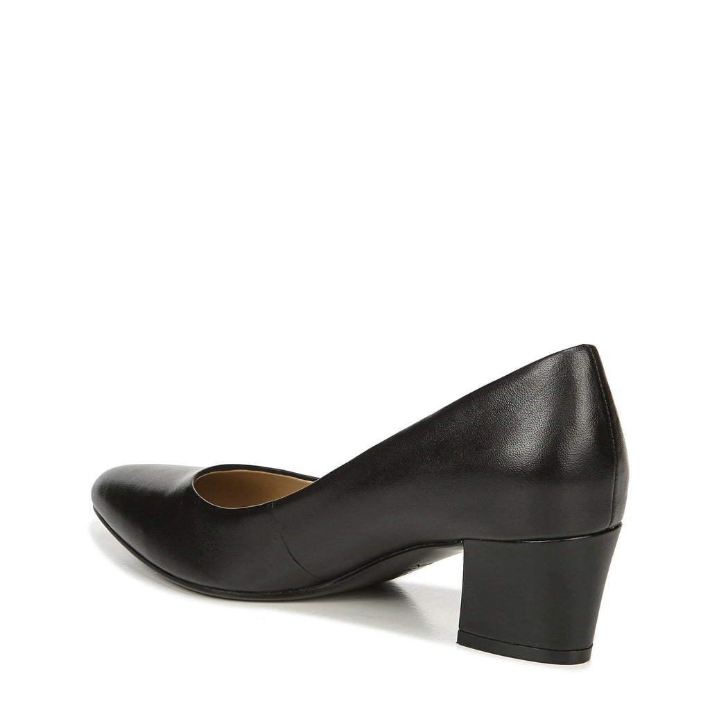 Black Leather Pumps V15881