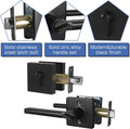 5 Pack Square Lever Handle for Closet Keyless Non-Locking Heavy Duty Interior Doors Passage Door Lever Black Finish Reversible Left or Right B849