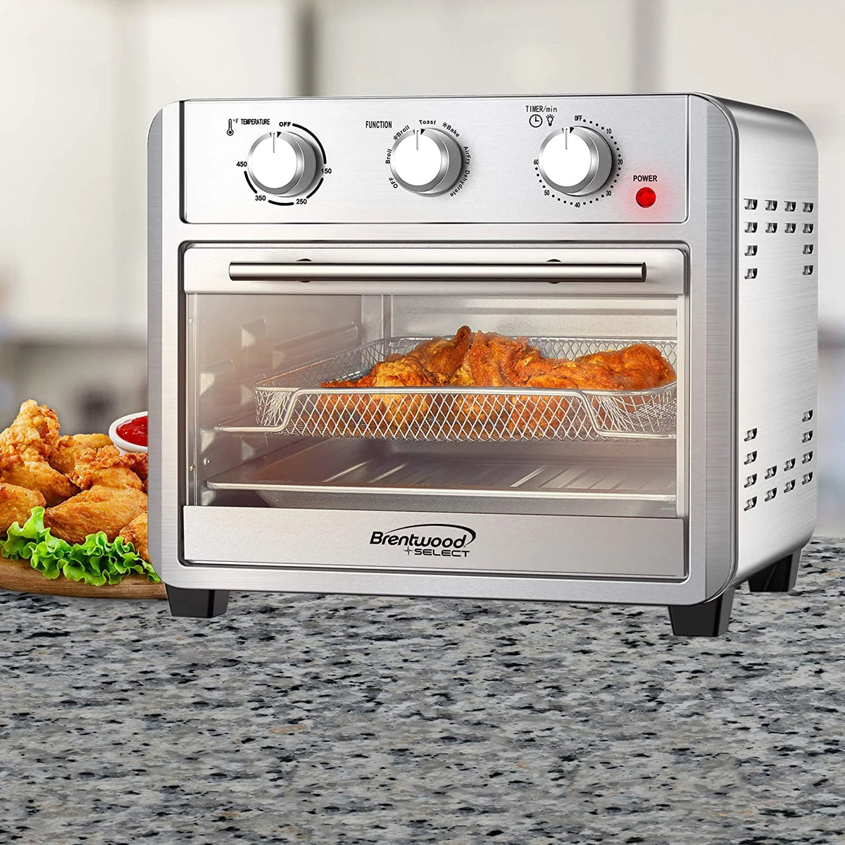 24-Qt. 1,700-Watt Stainless Steel Convection Air Fryer Toaster Oven P497350