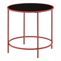 Red Coating Round Glass Top End Table W2720