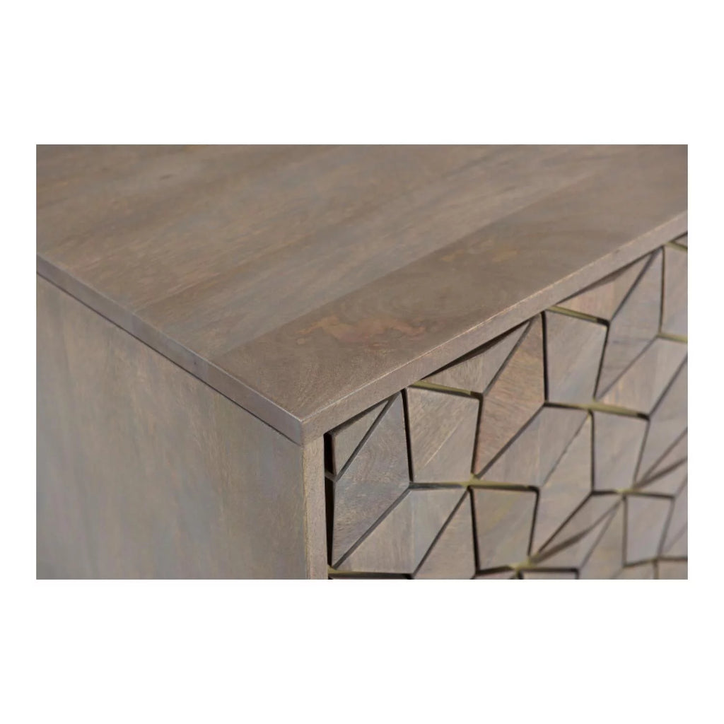 Gray 2-Drawer Wood Nightstand M3263