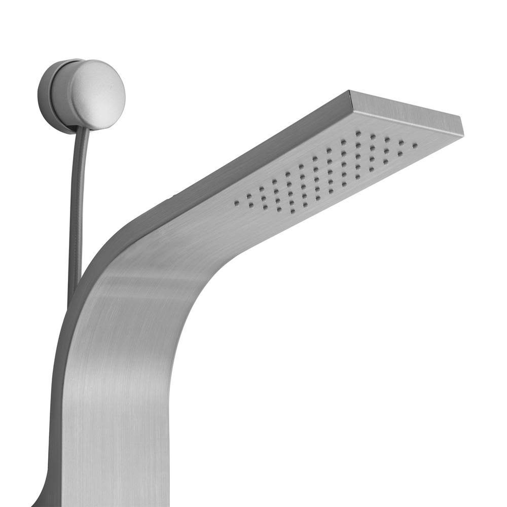 Stainless Steel Shower Panel System with Rainfall Shower Head and Handheld Shower Wand C972