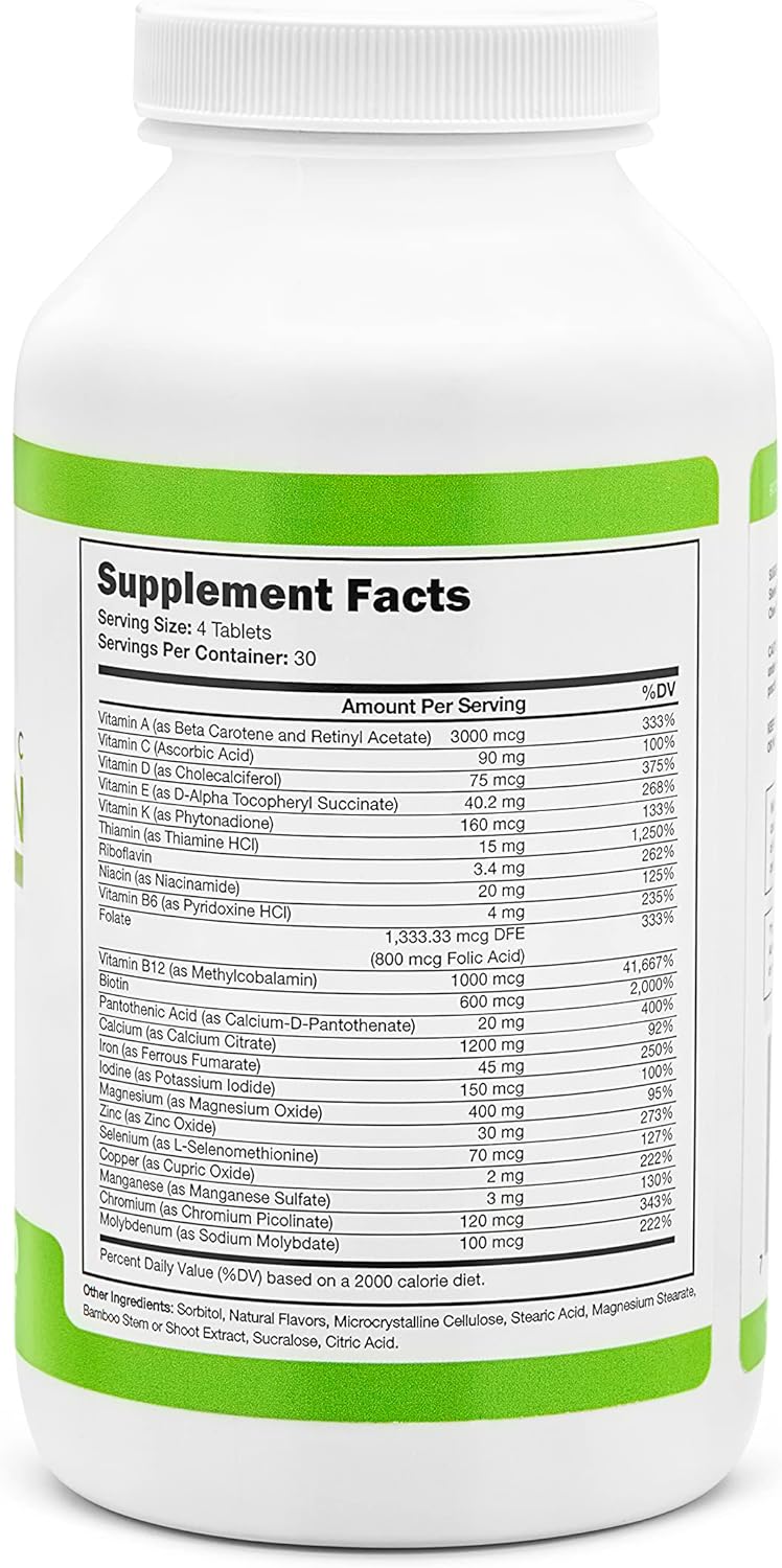 Bariatric Chewable Multivitamin Tablets with Calcium Citrate Mixed Berry 120 Count Q4985