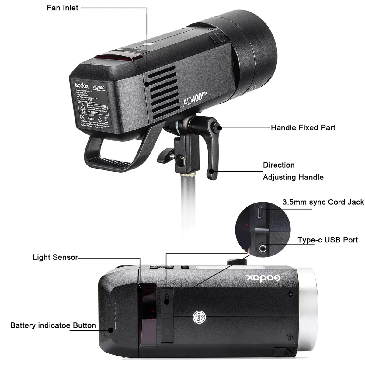 400W TTL Flash with 60cm Softbox T106