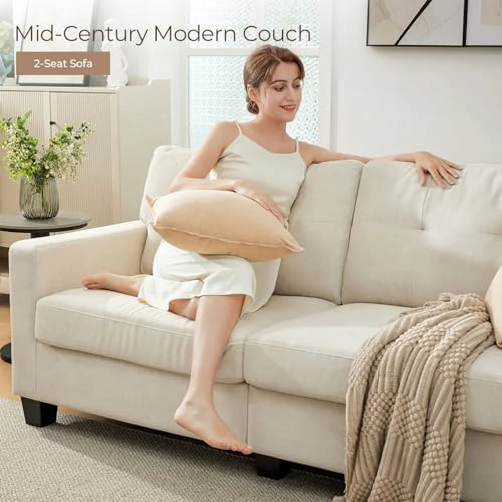 Velvet Fabric Loveseat Sofa with Solid Wood Frame M447828
