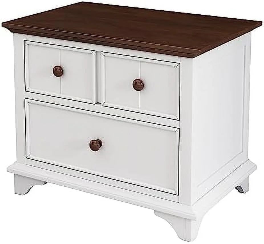 White Walnut 2 Drawer Nightstand I216