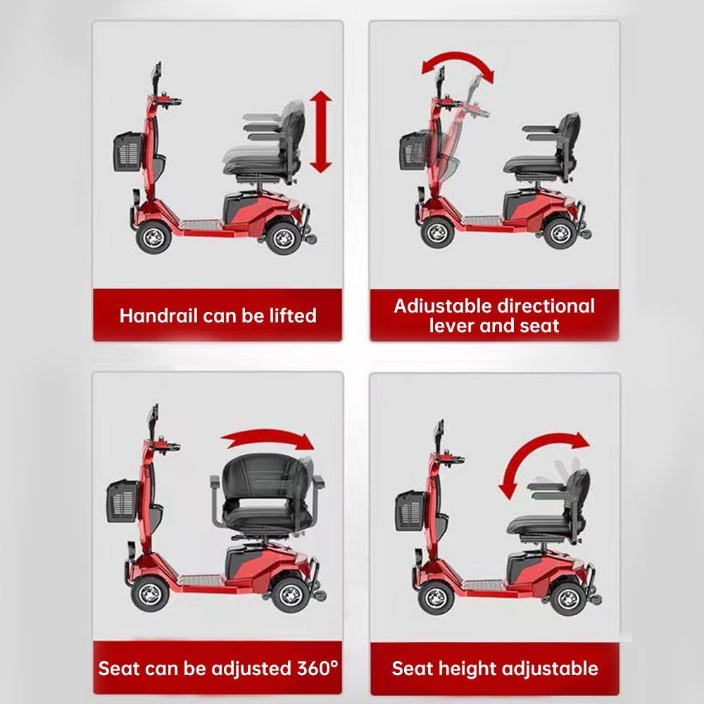 Red Compact Heavy Duty Mobility Scooter T548462