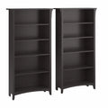 Vintage Black 5 Shelf Bookcase, Set of 2 D69340