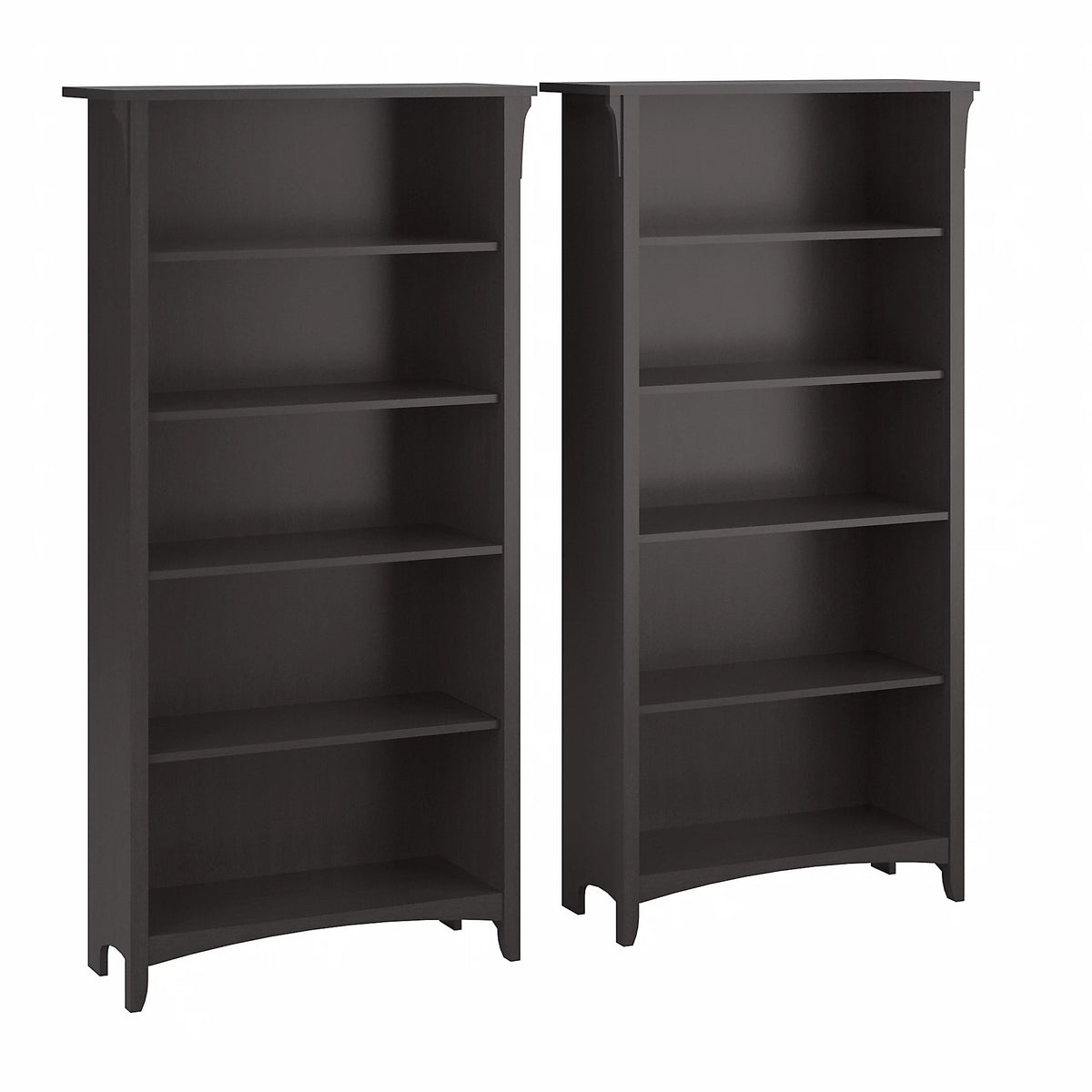 Vintage Black 5 Shelf Bookcase, Set of 2 D69340