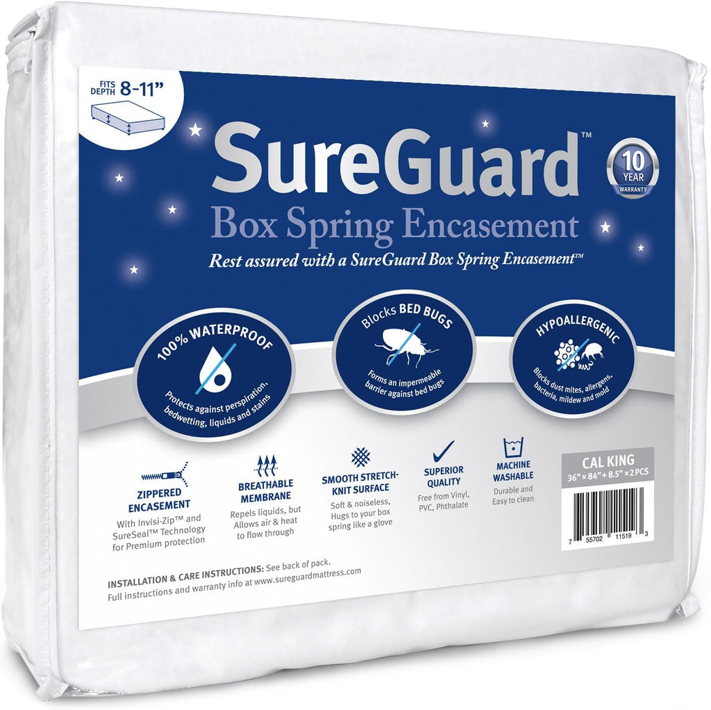 Full Size Waterproof Zippered Box Spring Encasement C5658