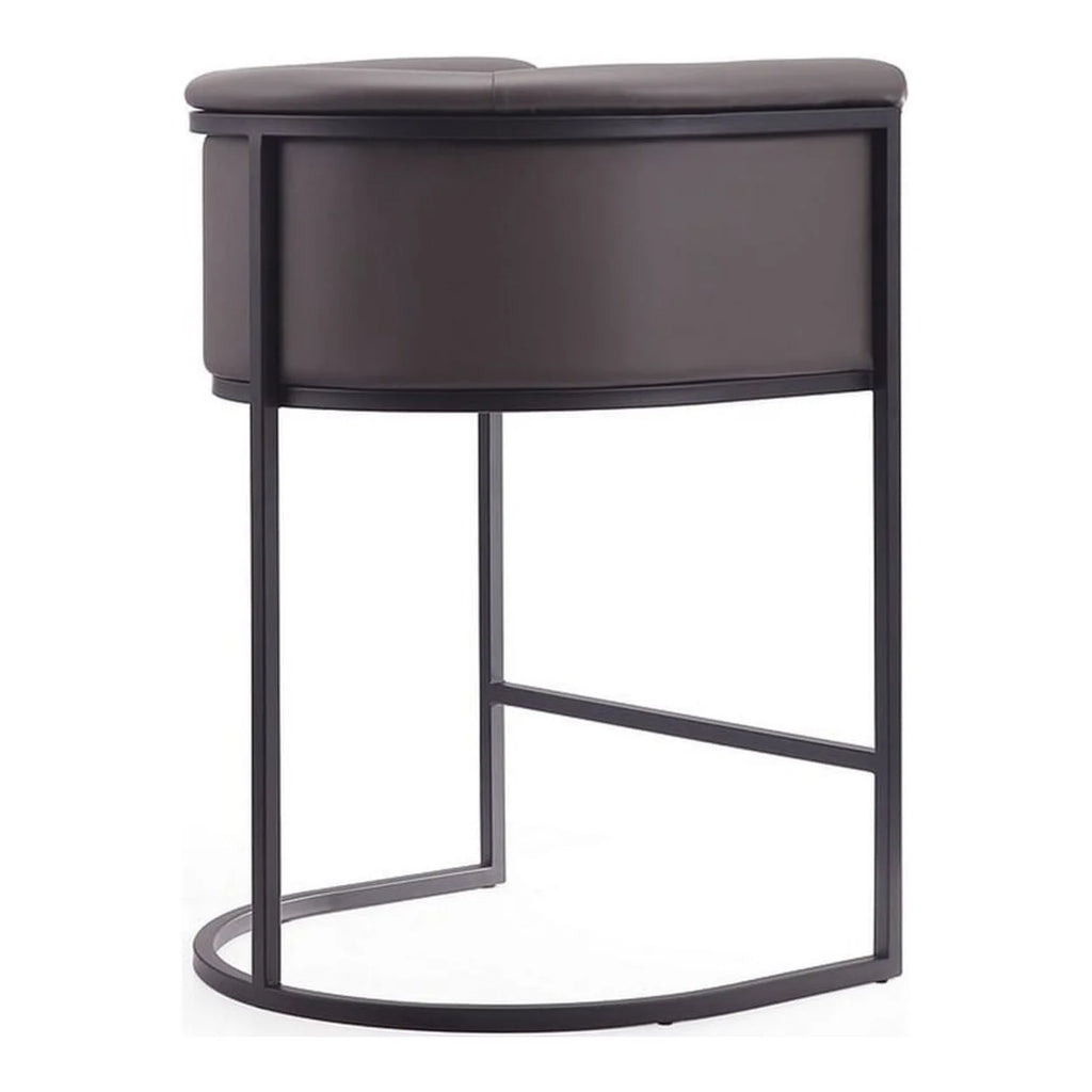 Pebble and Black Metal Counter Height Bar Stool (Set of 2) Y8131