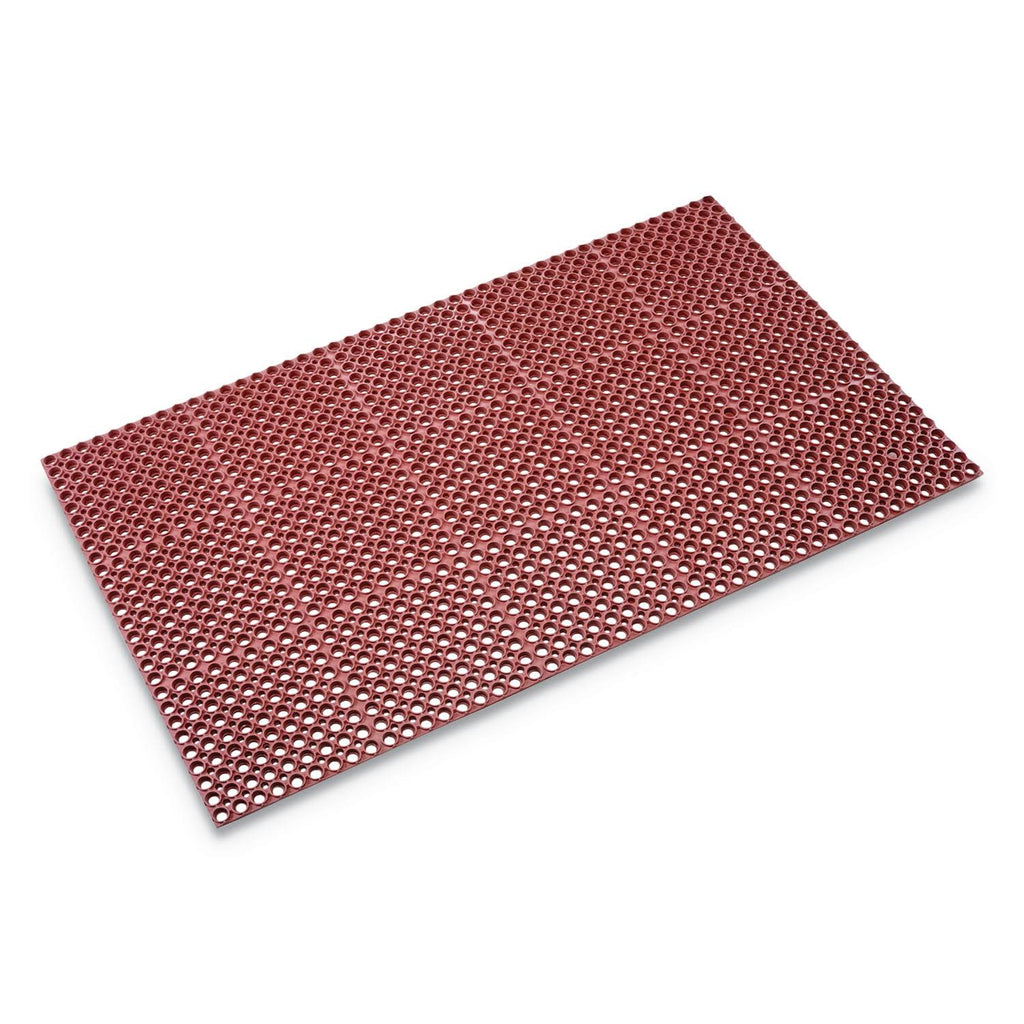Heavy-Duty Anti-Fatigue Drainage Mat 36x60 Terra Cotta Q733141