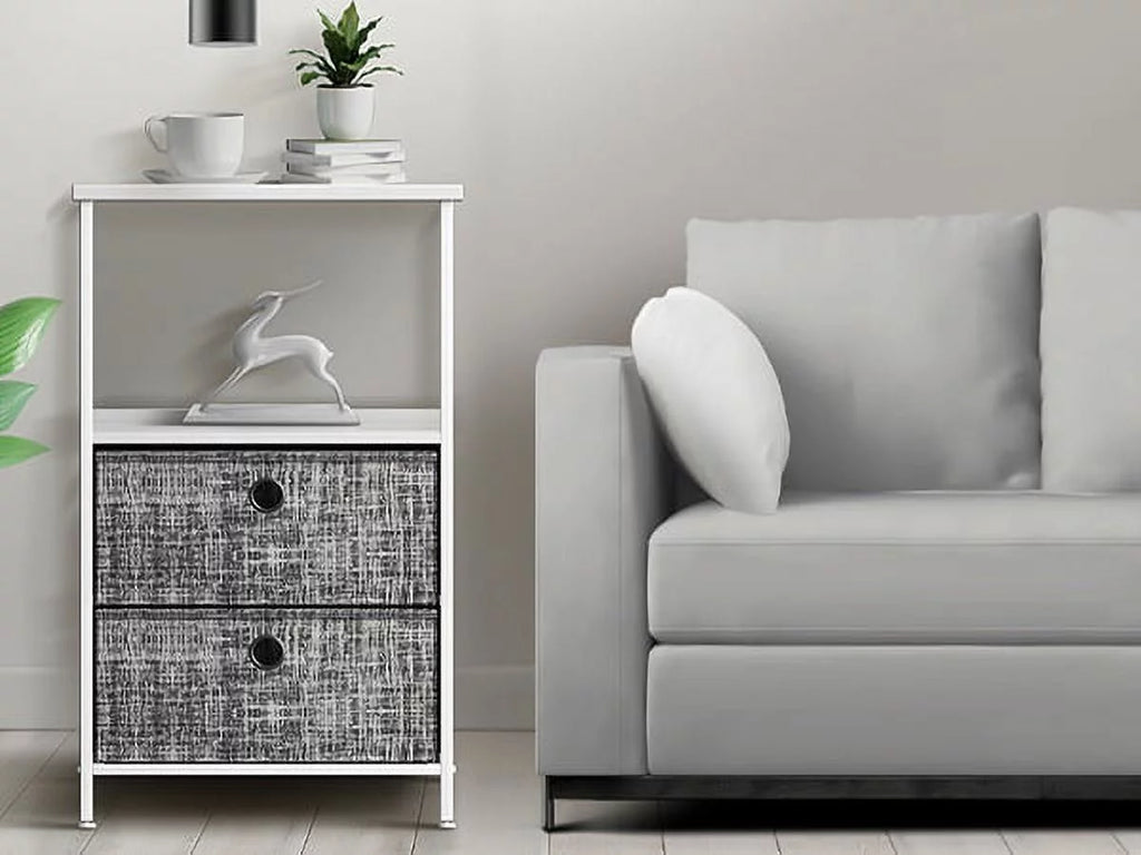 2 Drawer Nightstand with Shelf Y528