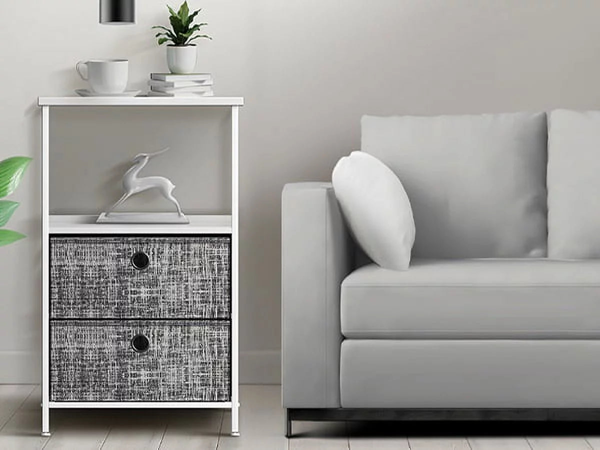2 Drawer Nightstand with Shelf Y528