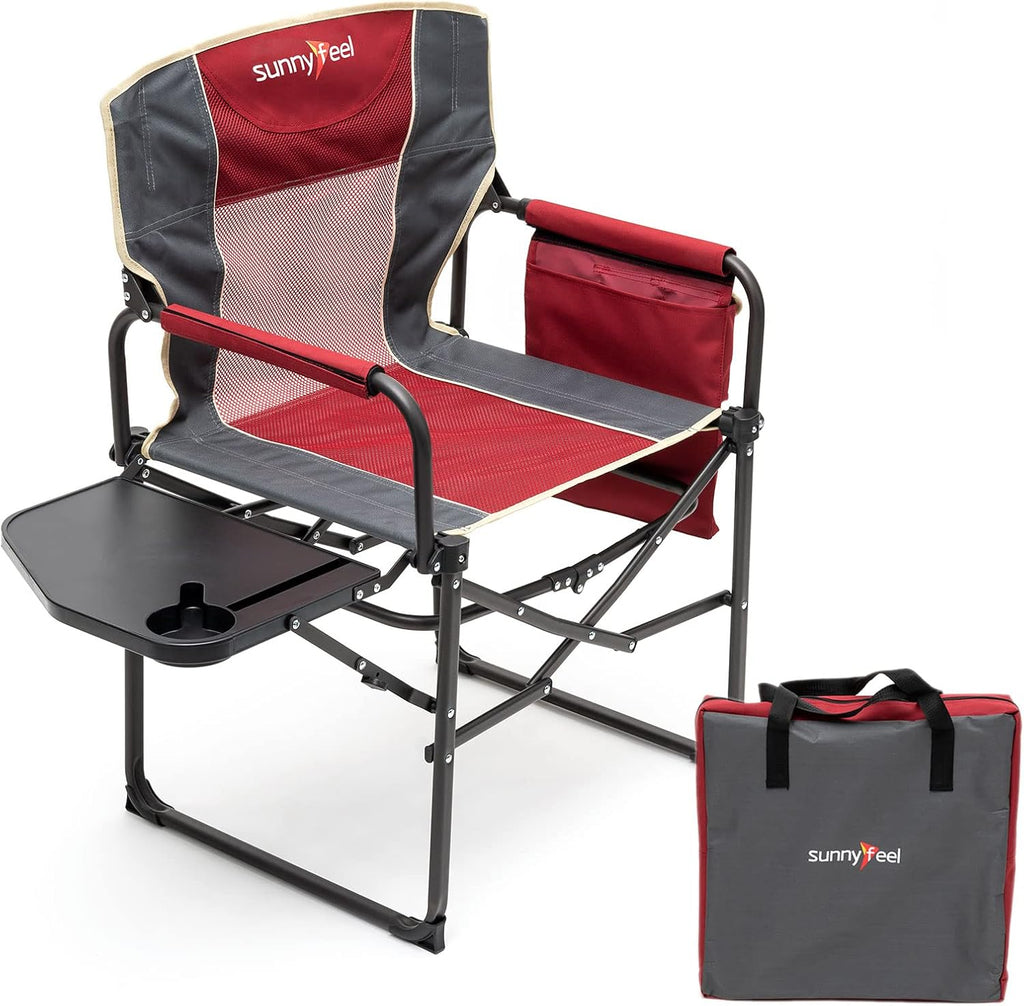 Oversized Heavy Duty Folding Camping Chair with Side Table O529199