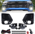 LED Fog Light Set 5pcs Front Bumper Lamp Assembly With Wire Harness Bulbs Cover Bezels N368677