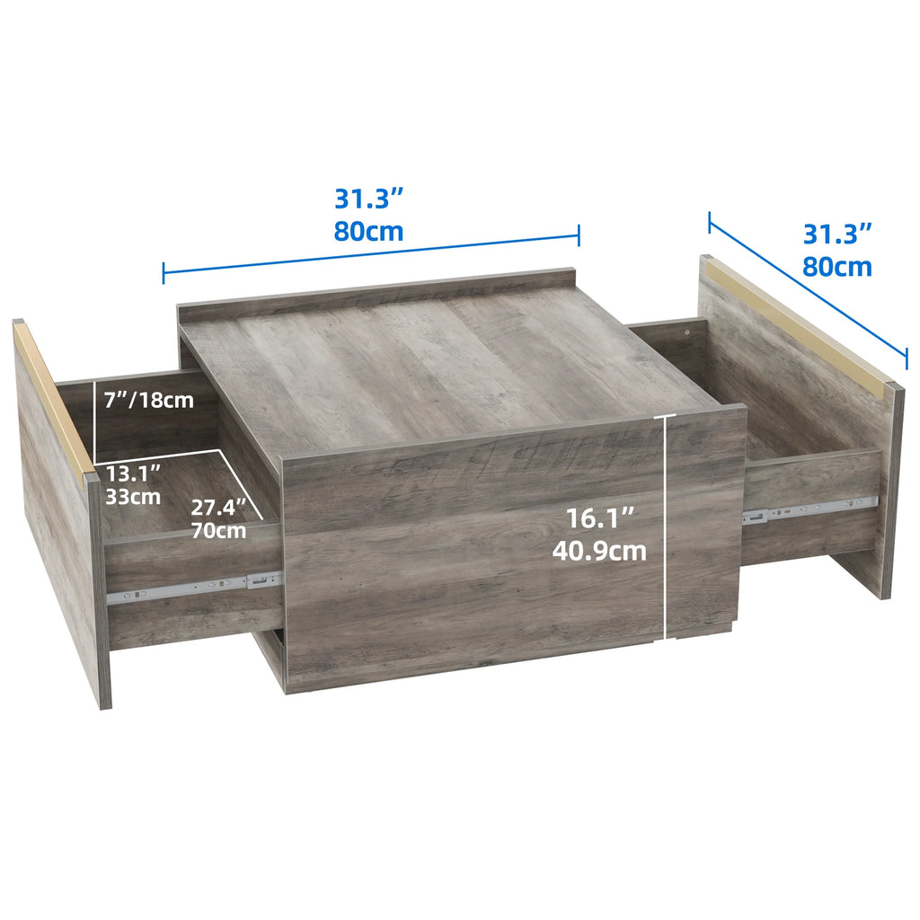 Square Coffee Table with Storage G92685