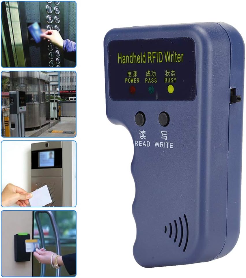 Handheld RFID Card Copier 125KHz ID Duplicator Reader Writer with 5Pcs Writable Keychain and 5Pcs Writable Card B5791
