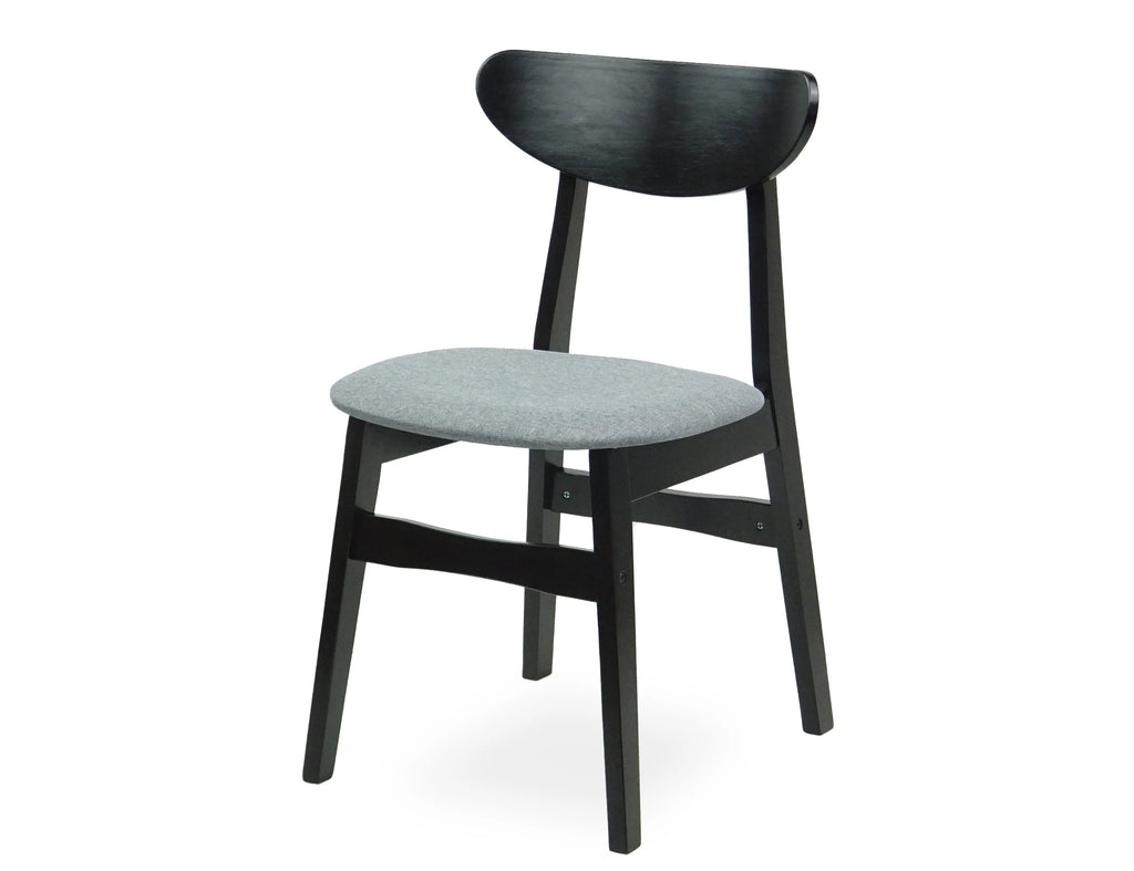 Set of 5 Solid Wood Dining Table and 4 Side Chairs with Padded Seat, Espresso O230