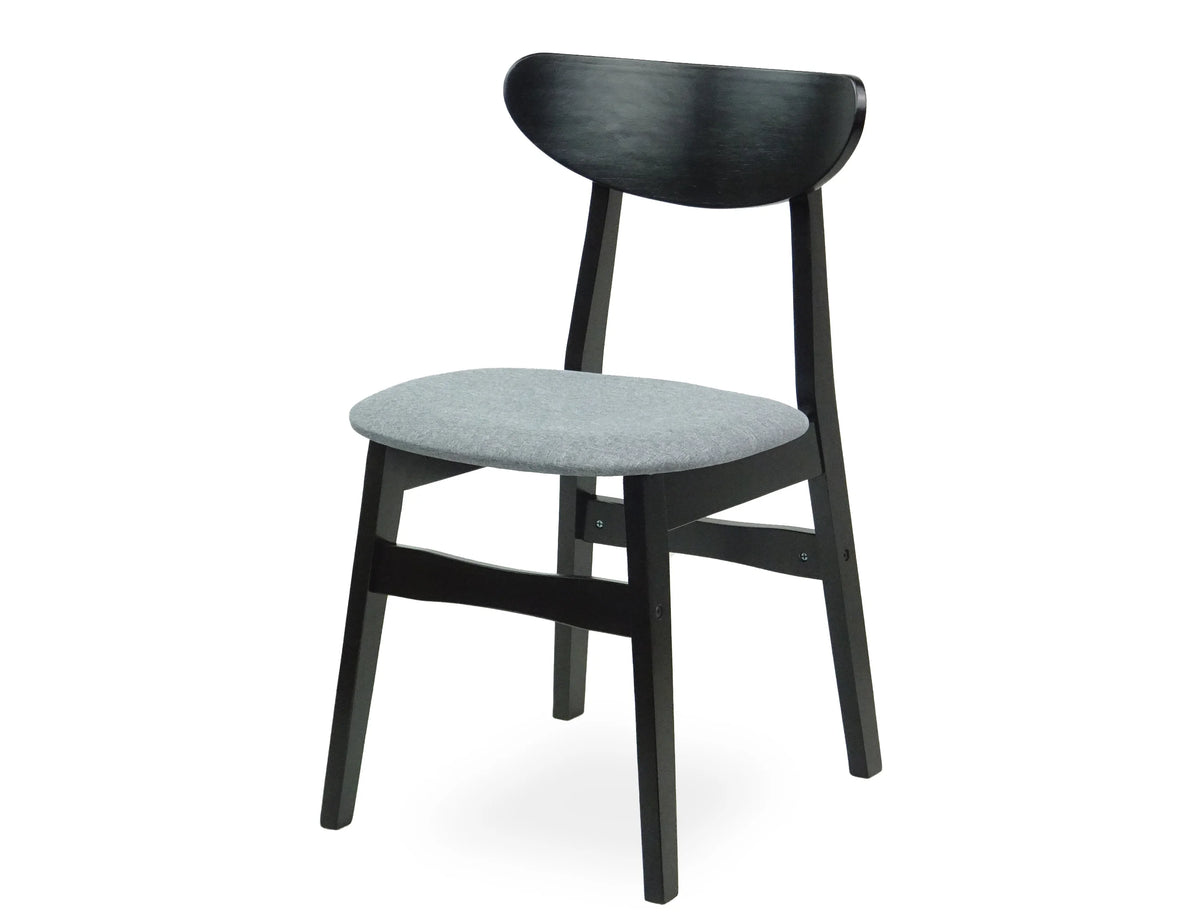 Set of 5 Solid Wood Dining Table and 4 Side Chairs with Padded Seat, Espresso O230
