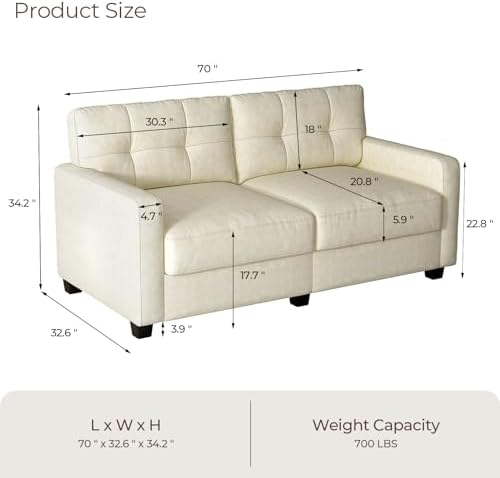 Velvet Fabric Loveseat Sofa with Solid Wood Frame M447828