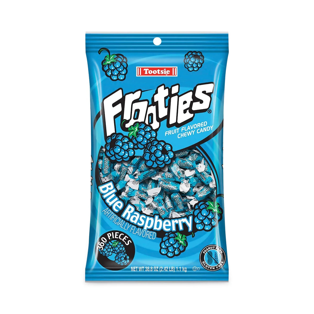 38.8 oz Bag Blue Raspberry Tootsie Roll Frooties K289