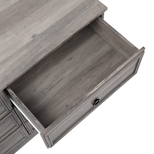 Gray 6 Drawer Dresser with Strip Lights U10348