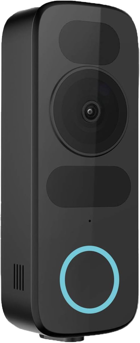 Black Wired WiFi Video Doorbell Camera F11198