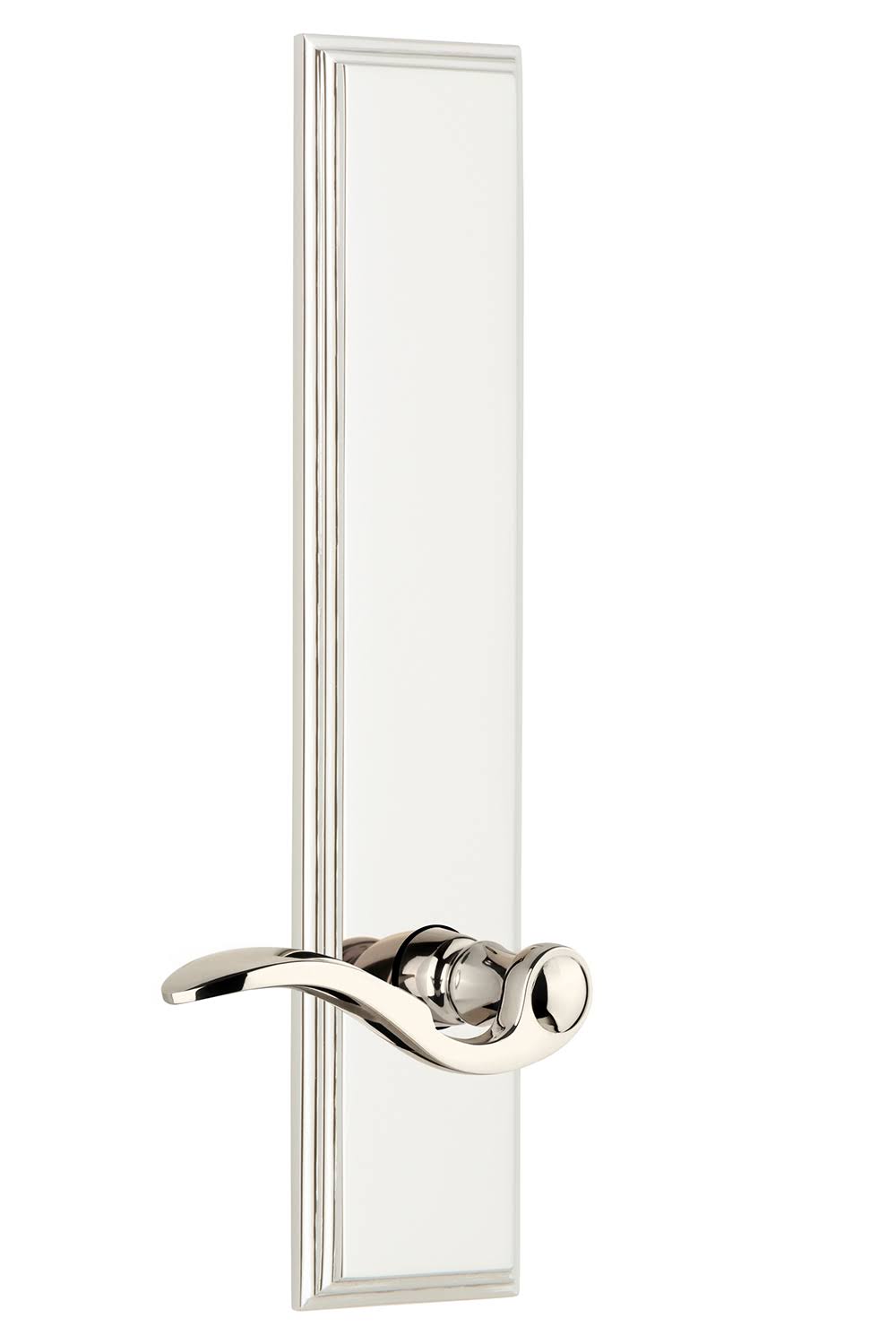 Polished Nickel Tall Plate Privacy Lever B1568