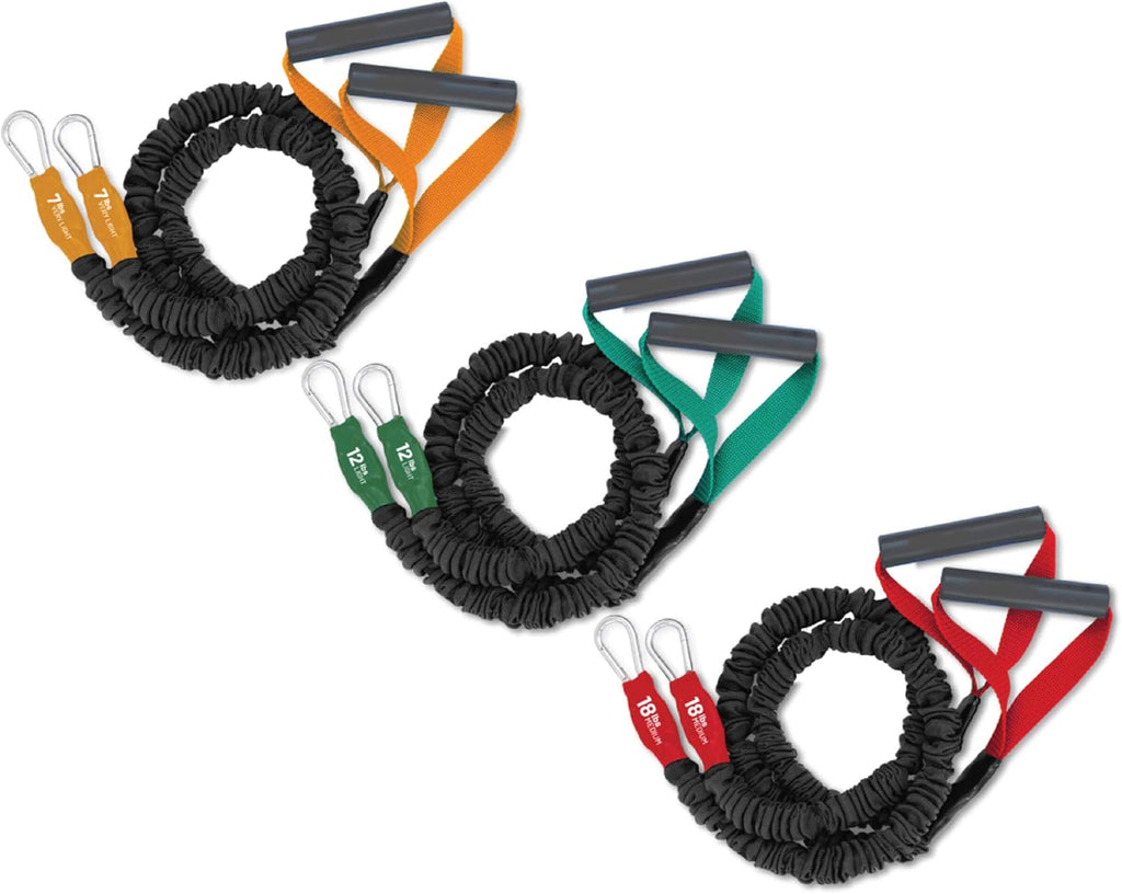 Resistance Bands Exercise Cords Three Sets 2-7, 12, 18 Pounds A539
