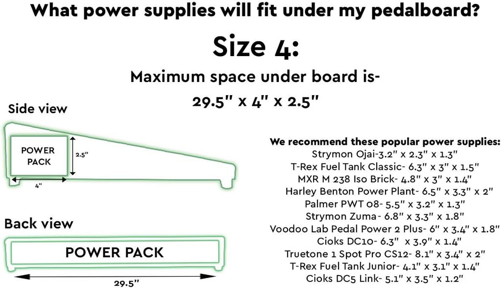 Extra Large 4 Pedalboard and Carry Case for Guitar Effects K402