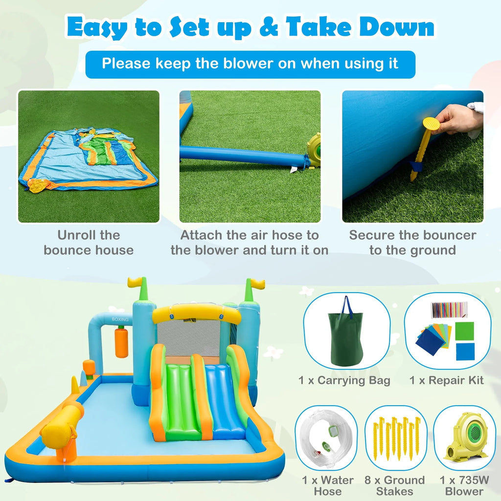 Inflatable Water Slide Park with Double Slides Splash Pool N275034