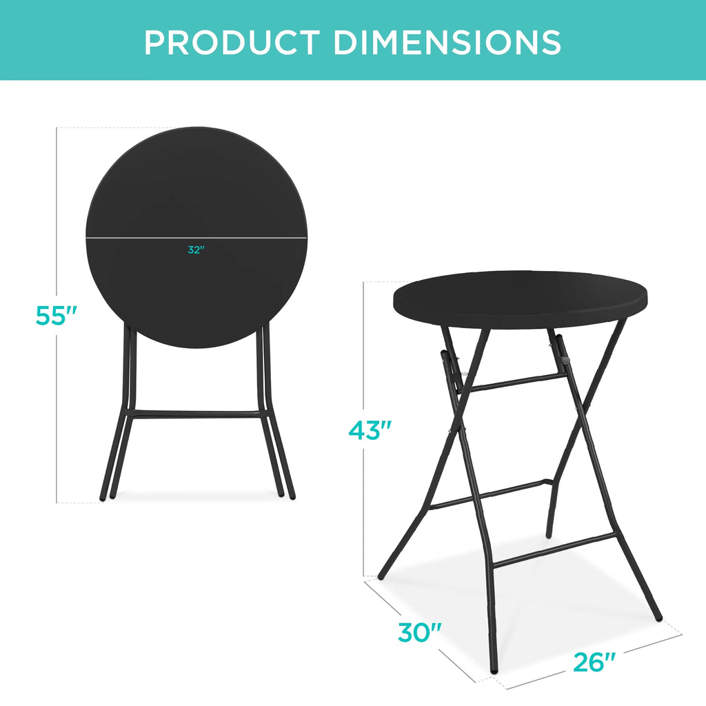 32in White Folding Bar Height Table G92733