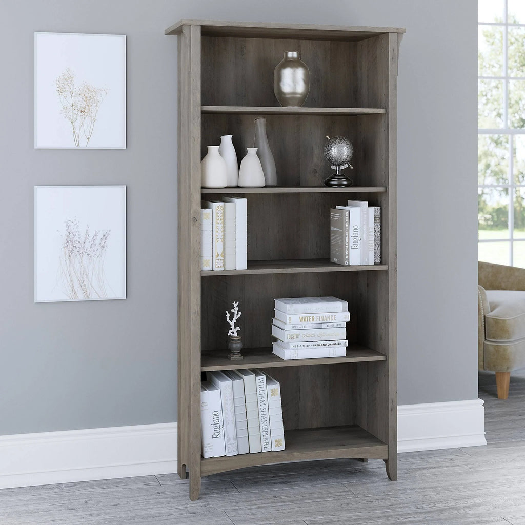 5 Shelf Bookcase, Driftwood Gray L2936