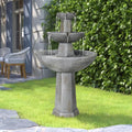 3 Tier Freestanding Waterfall Fountain with Bird Bath X90204