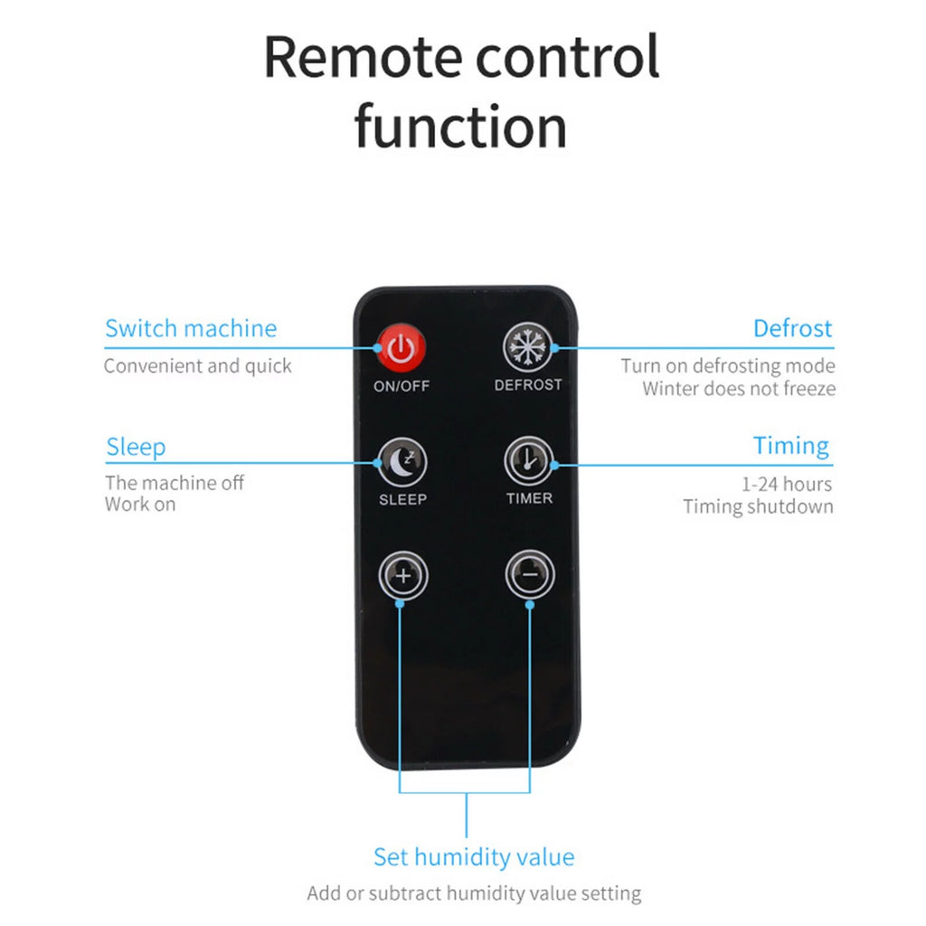 Mini Remote Control Dehumidifier 500ml Water Tank White F54361