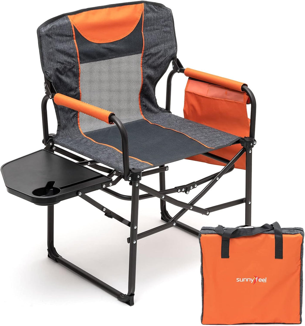 Oversized Heavy Duty Folding Camping Chair with Side Table O529199