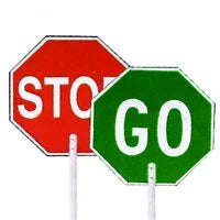 18" Stop/Go Aluminum Paddle with 9" Polygrip Handle (9 Pack) G6884