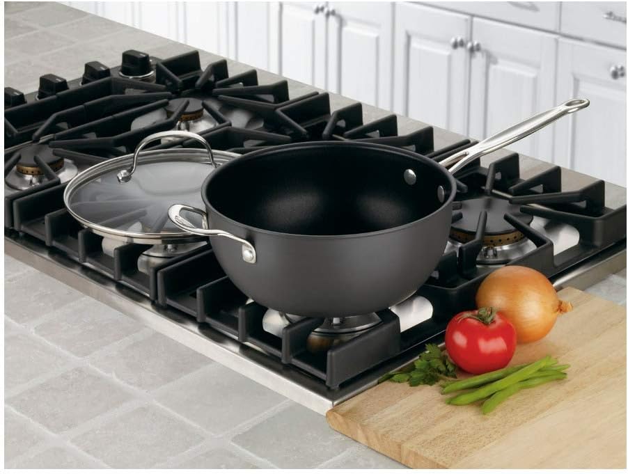 Nonstick Hard-Anodized 4-Quart Chef's Pan with Glass Cover K3848