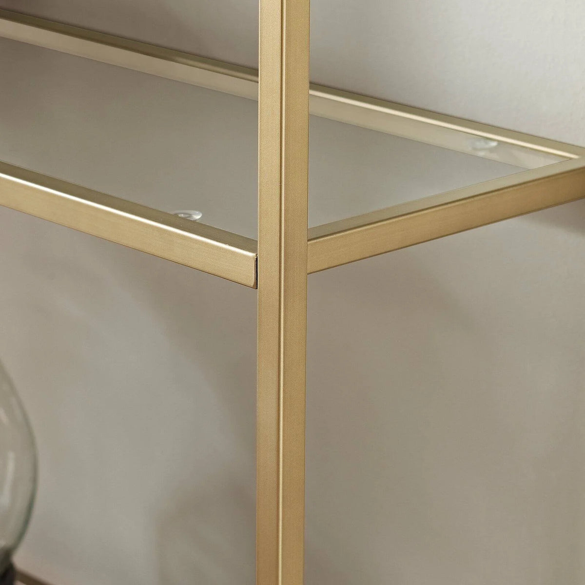 4 Shelf Glass Metal Etagere Bookcase N7098