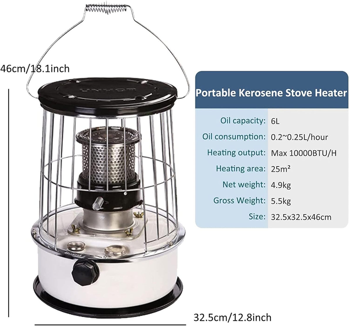 Kerosene Heater with Handle, Portable, 10000BTU I213628