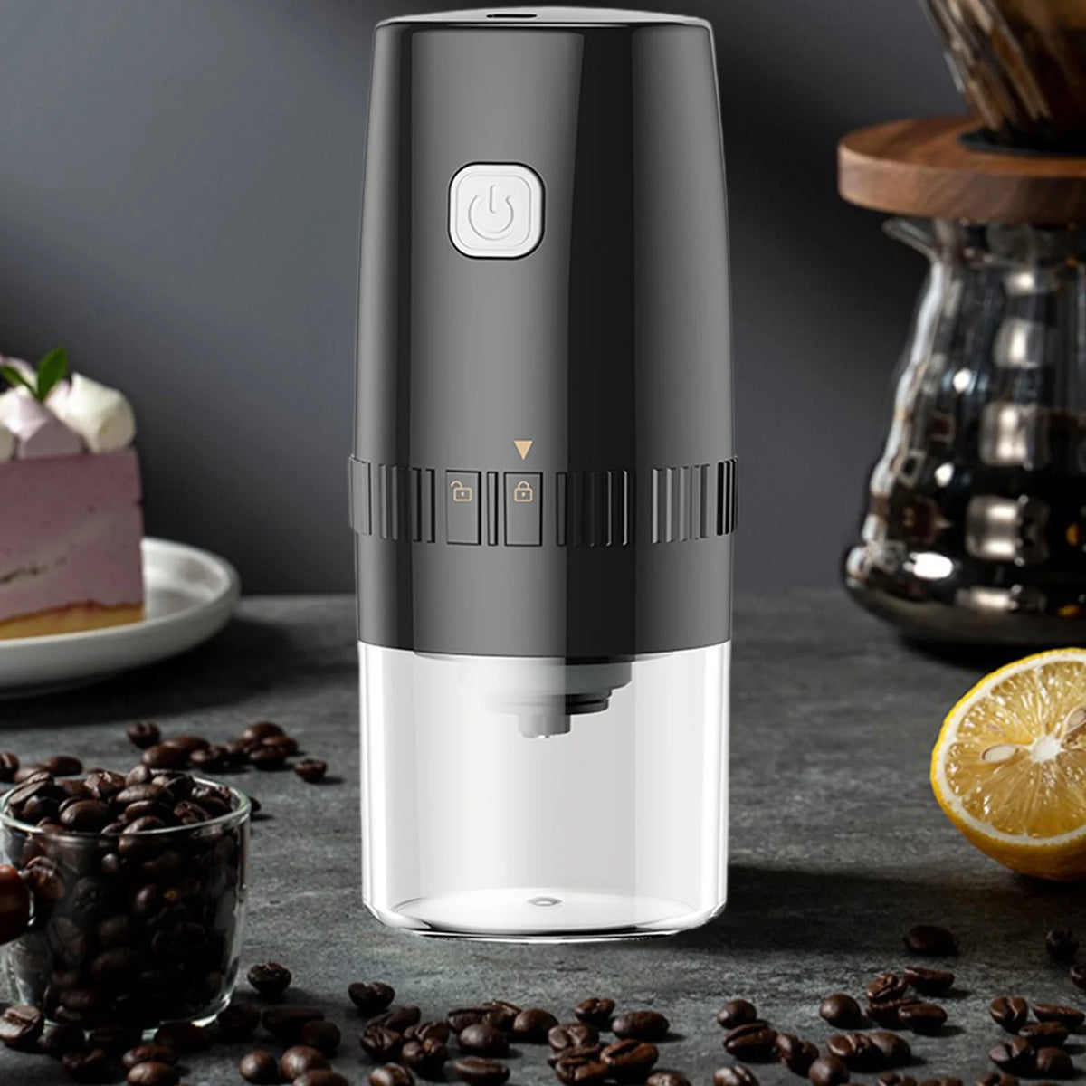 Black Cordless Electric Burr Coffee Grinder X2206
