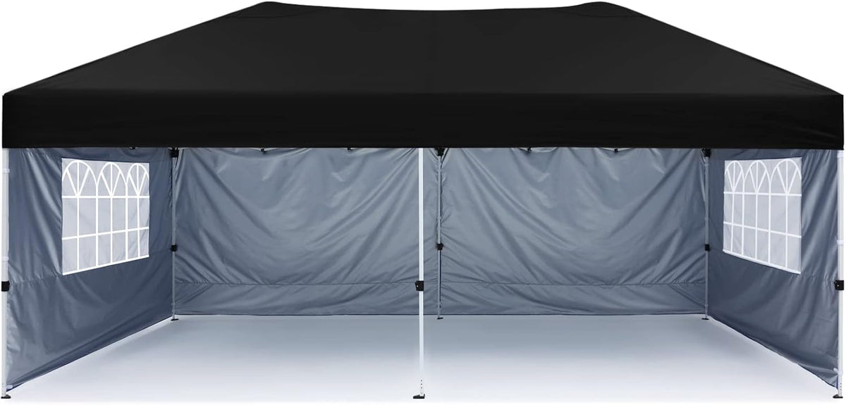 10X10Ft Pop up Canopy Tent Enclosed Instant Folding Canopy Shelter with Church Window Outdoor Pavilion Tent (Royal Blue) N98429
