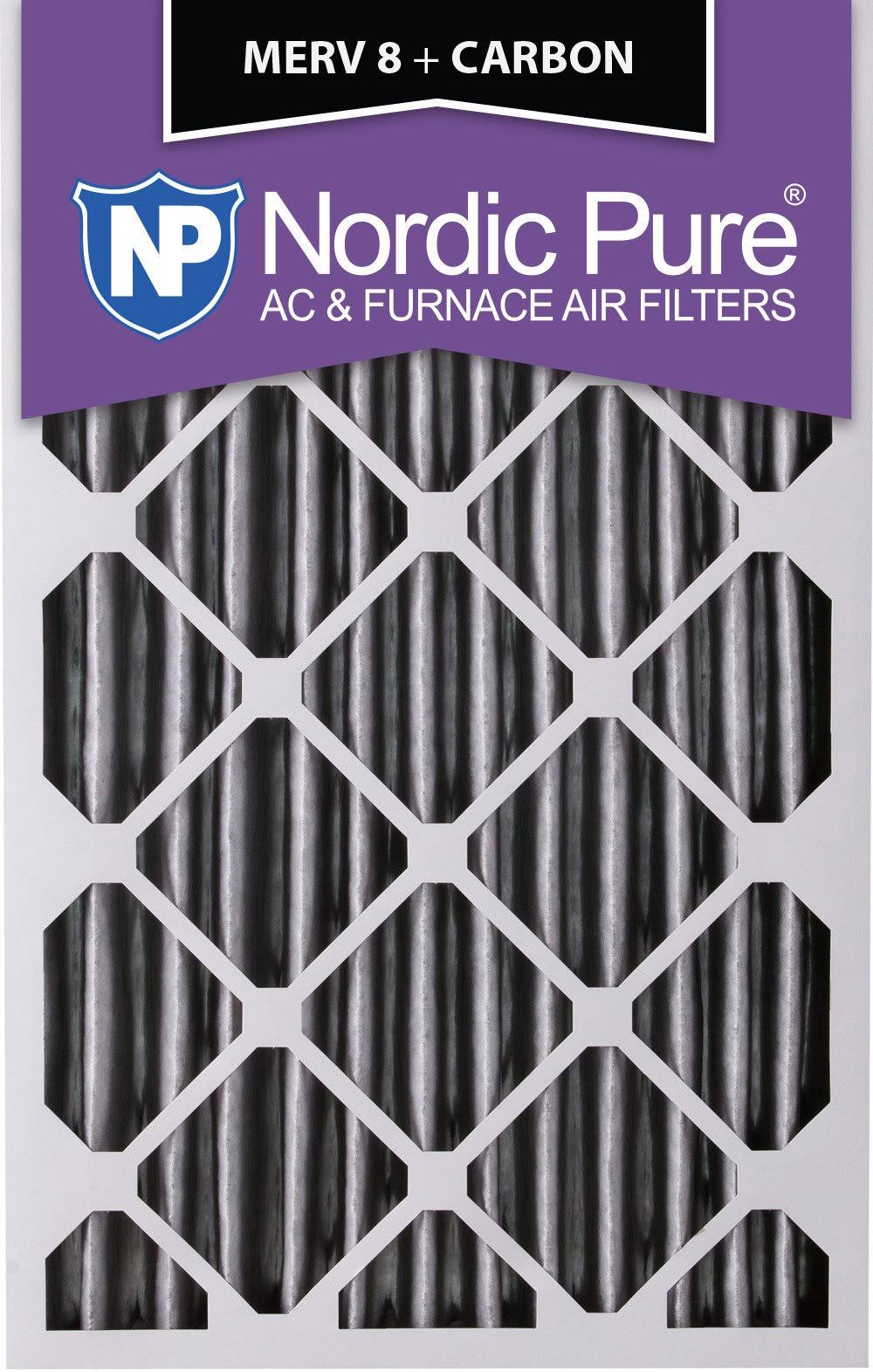Pleated MERV 8 Plus Carbon AC Furnace Air Filters Qty 2 J1721
