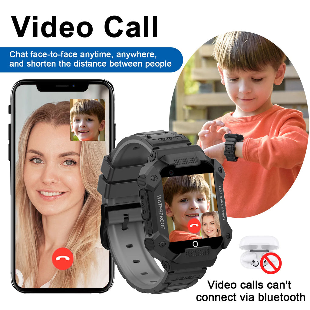 Black Kids Smart Watch with 4G SIM GPS D5433