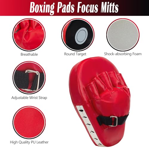 Kids Boxing Gloves and Punching Mitts Set with Reflex Ball Y2072