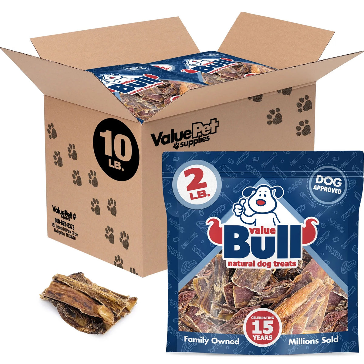 Beef Jerky Gullet Sticks for Dogs, 10 Pounds A988189