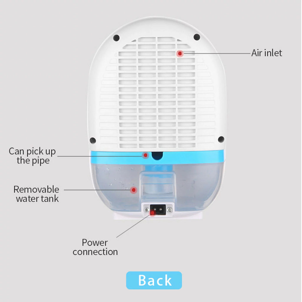 Mini Remote Control Dehumidifier 500ml Water Tank White F54361
